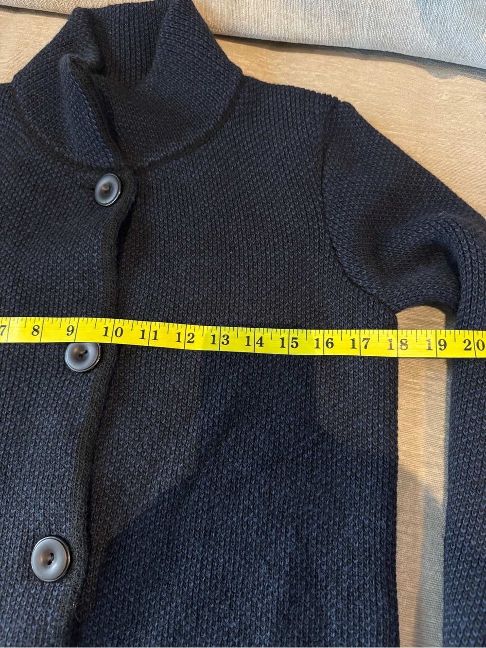 Cocogio Made in Italy Blue Black Wool Blend Knit Coat Cardigan Sweater Jacket S - Picture 8 of 9
